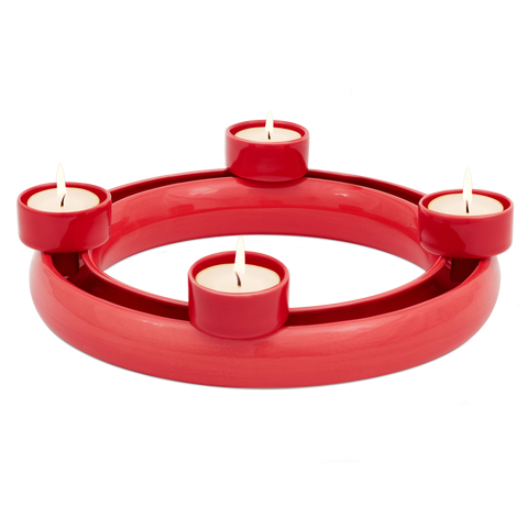 Anillo florero con 4 portavelas de té  HB 735B 735B | Decoracion 058